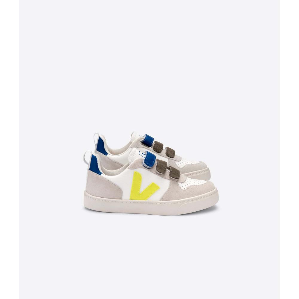 White/Blue Kids\' Veja V-12 BONTON Shoes | AU 753FDN